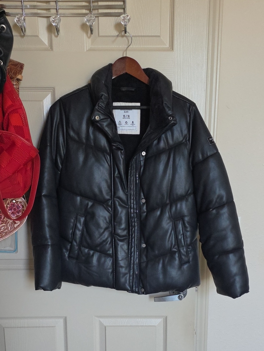 Abercrombie Kids Faux Leather Puffer